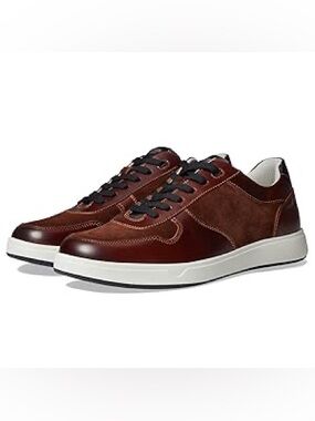 Florsheim Brown Leather & Suede Low-Top Sneakers